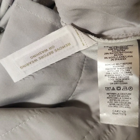 Ann Taylor Elegant Cream Dusty Blue Tapered Women's Pants - Picture 7 of 7